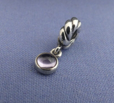 Pandora - Charm mit Anhänger - lila Stein - 925er Silber Sterling ALE - 790435AM