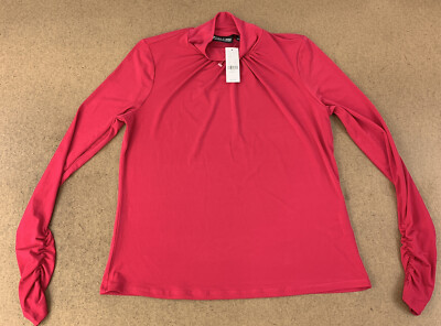 7th Ave Design Studio NY&C Women's Size Small Pink Long Sleeve Mock Neck Top NWT