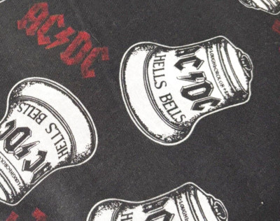 AC/DC Hells Bells - Black Background 100% Cotton - RETIRED By the Yard