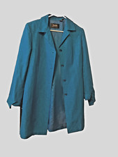 Dana Buchman vintage blue jacket1980s linen silk blend lightweight coat texture