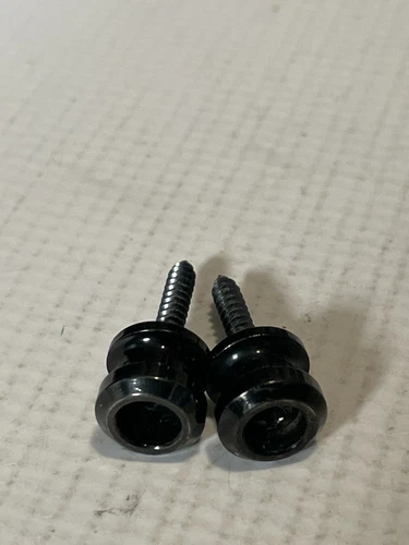 2000's Used Schaller Black Electric Guitar Strap Lock Buttons