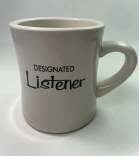Designated Listener Coffee Mug 10oz  Diner Style Cup 3 7/8" Magenta M Ware B60