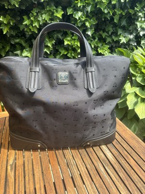 MCM Weekender Reisetasche schwarz Jacquard Stoff mit Allover Logo