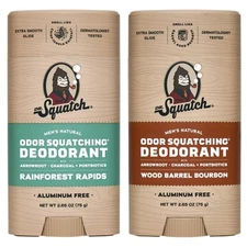 Dr. Squatch Natural Deodorant for Men - Odor-Squatching Aluminum Free - Rainf...