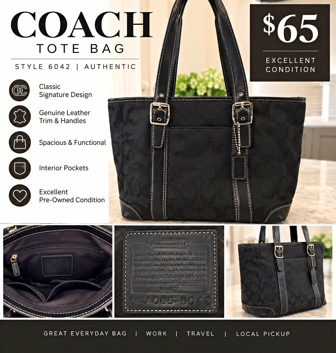 Coach Zip Tote Bags & Handbags for Women for sale | eBay
