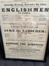 Georgian Playbill Flyer Theatre Doncaster 1831 Framed 