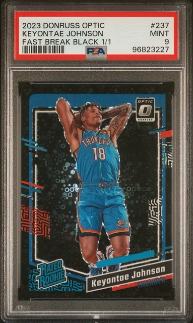 2023-24 Panini Donruss Optic Fast Break Black 1/1 Keyontae Johnson PSA 9