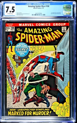 AMAZING SPIDER-MAN #108 (1972) CGC 7.5🔥 1st Appearance of Sha Shan🔥GEM SLAB!