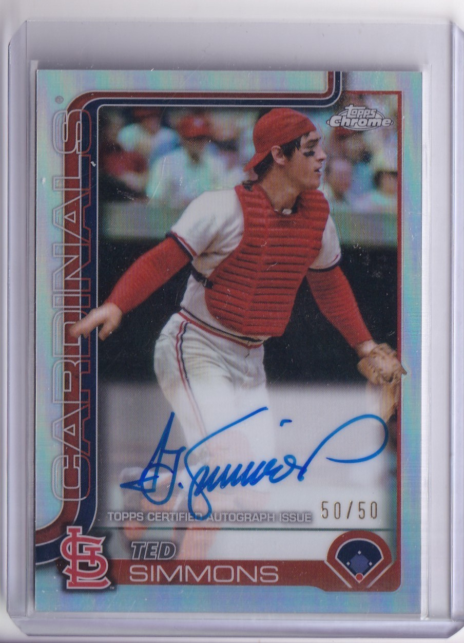 2025 Topps Chrome Update Ted Simmons Auto Refractor 50/50 Bookend