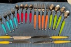 Vintage CAMBRIDGE Stainless Steel Flatware, 20 Piece Setting Rainbow Colors — photo 1