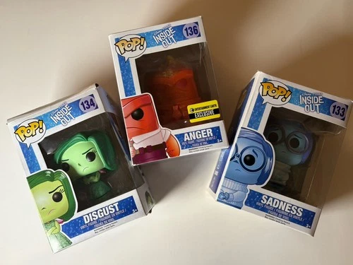 Funko Pop! Disney Pixar Inside Out Sadness 133 Disgust 134 Anger 136