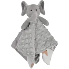 Elephant Baby Security Blanket Soft Minky Dot Fabric Lovey Blanket with Lovel...