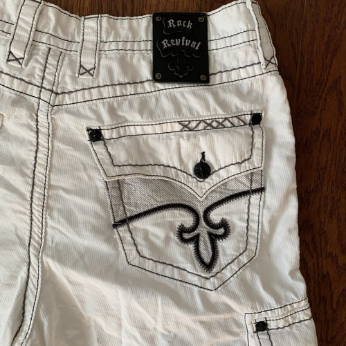 Pantalones Cortos Carga Rock Revival Para Hombre Calce Clásico Bordados 38 12” Y2K - Imagen 5 de 11