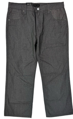 NWT Parker Mens Jeans 38x30 Dark Gray Loose Fit Straight Leg Denim Casual Pants