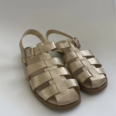 Marks & Spencer Gold Faux Leather Gladiator Sandals Size UK 4 Eur 37 New - Image 1 of 4