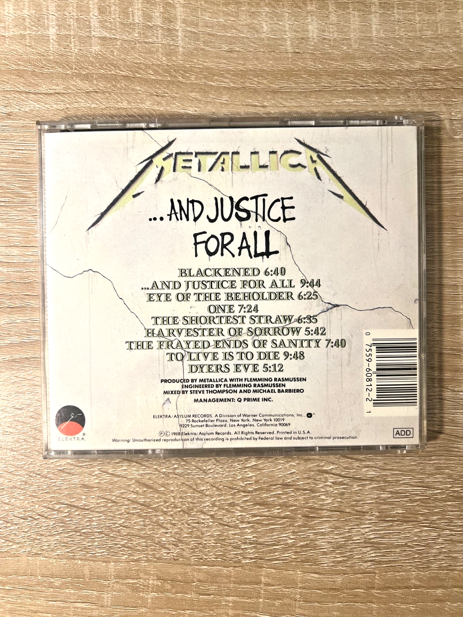 Metallica And Justice For All CD Hard Rock Heavy Metal 1988