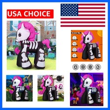 5.2 FT Halloween Inflatables Unicorn Outdoor Decorations Blow Up Yard Skeleto...