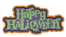 Happy Halloween Die Cut Title Embellishment Scrapbook