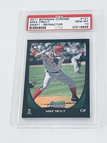 2011 Bowman Chrome Draft Refractor #101 Mike Trout RC PSA 10 Gem Mint