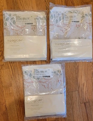 JCPenney Elizabeth Gray Birdhouses Eggshell Window Fashion Valance Lot Of 3 VTG