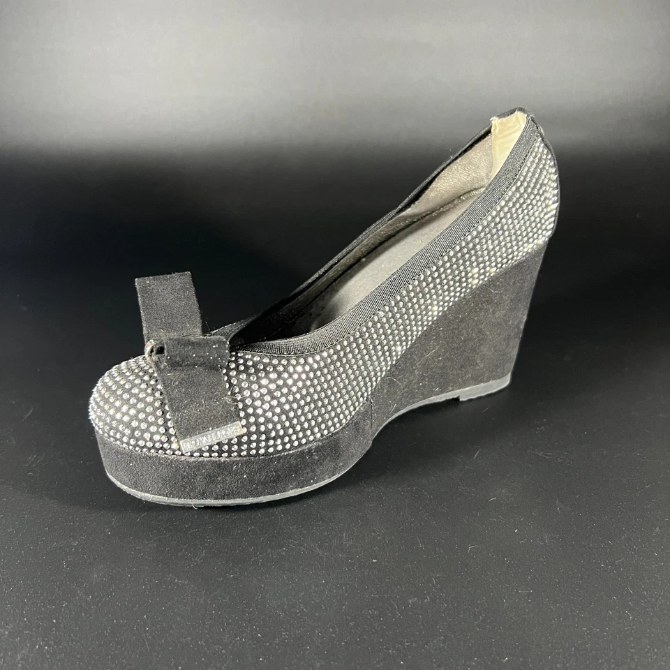 Michael Kors Gardenia Kara Niñas Gris Oscuro Tachonado Cuña Plataforma Tacón Talla 2 Foto 4 de 4