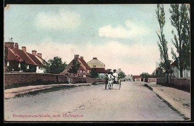 Brompton-on-Swale /Darlington, Street view, Ansichtskarte 