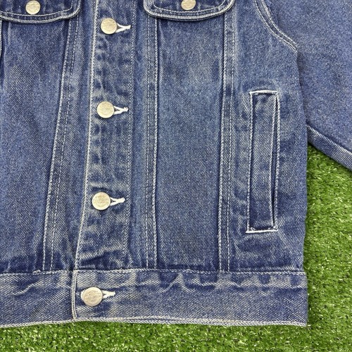 Vintage 90s Harley Davidson Motorcycle Biker Denim Jacket Kids Youth 6/7 READ - Picture 5 of 22