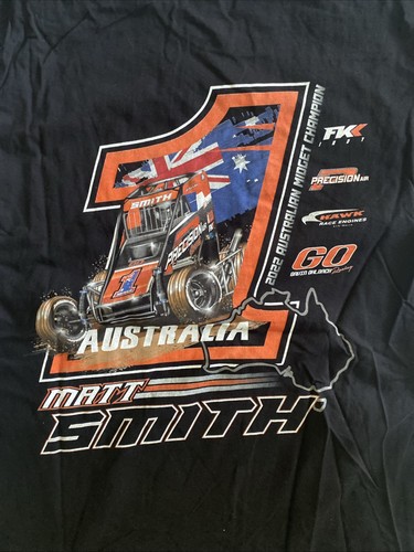 Sprint car Speedway Racing T-Shirt Official - MATT SMITH #1 - Large - Picture 2 of 4
