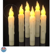 6pcs Flameless Taper Candles with Timer, 6.7" LED Battery Operated Tapered Ca...