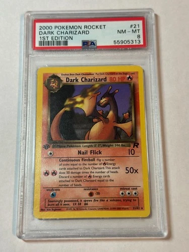 Dark Charizard PSA 8 1st Edition 21/82 2000 Pokemon Rocket
