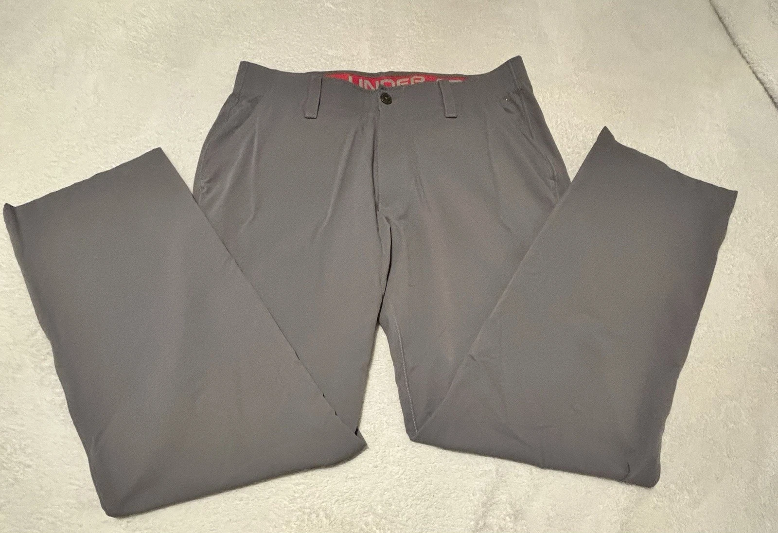 Under Armour Match Play Golf Pants Mens Straight Gray Stretch 36x32 Flat Front