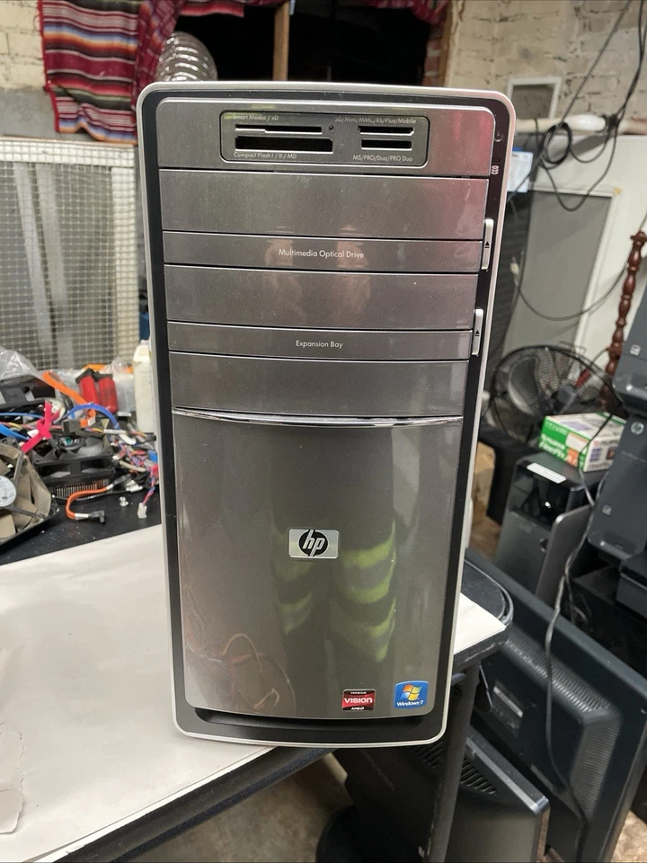 HP Pavilion P6000 PC EMPTY CASE DIY Computer tower w. Fan Power Button Screws - Image 2 of 4