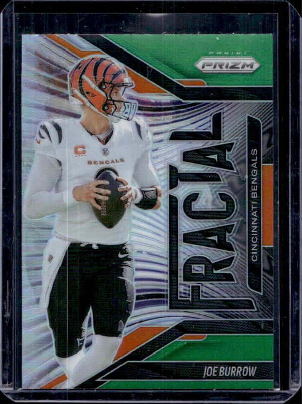 2025 Panini Prizm Joe Burrow Fractal Green #8 Bengals