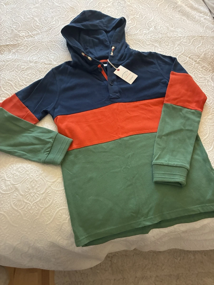 Sweat à capuche polaire rayé vert Fat Face Boys - différentes tailles - *neuf av