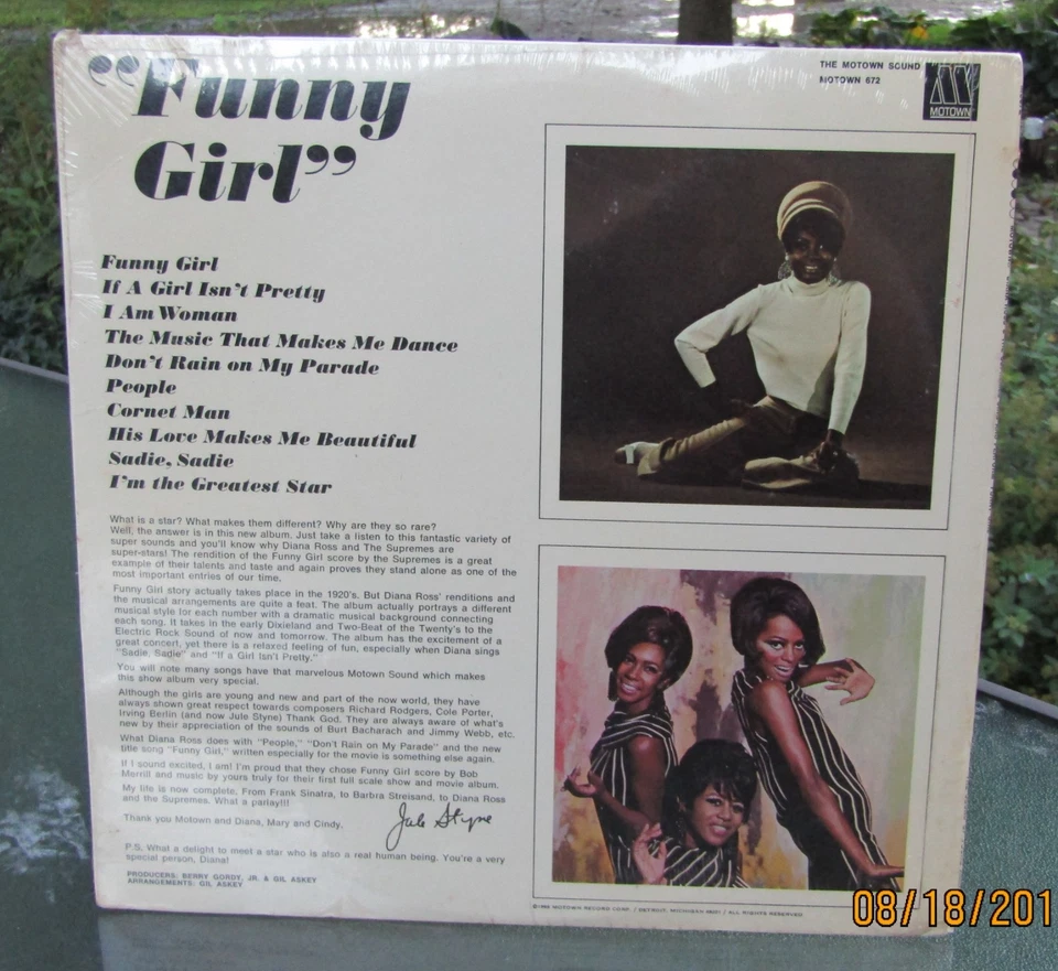 1968 MOTOWN Diana Ross & The Supremes FUNNY GIRL Album #MS672 UNUSED SEALED LOOK - Image 2 of 2