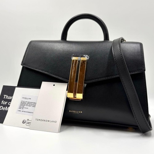 DeMELLIER Montreal Midi Bag Leather Black Used Authentic