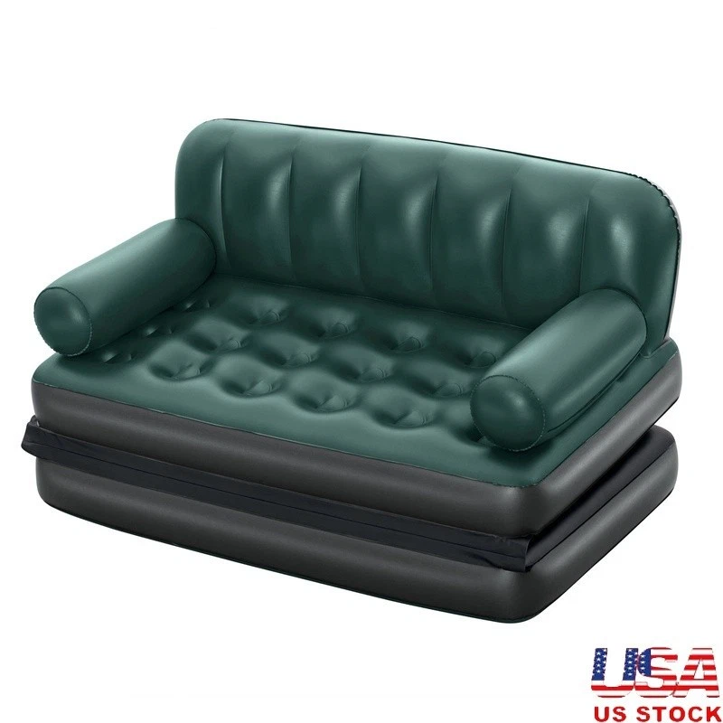 5-in-1 Inflatable Air Couch Portable Adjustable Double Sofa Recliner Lounge New