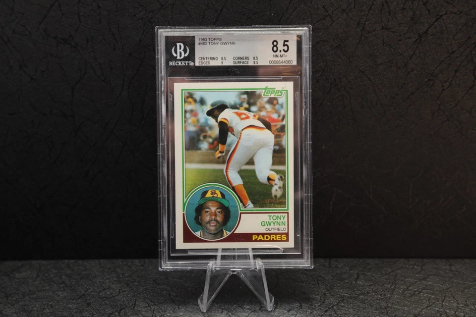 Tony Gwynn 1983 Topps 482 RC BGS 8.5 & 签名索引卡 💥 新秀 签名 批量 — 第 3/4 张图片