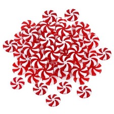 50Pcs Peppermint Christmas Ornaments Christmas Candy Cane Fake Peppermints Plast