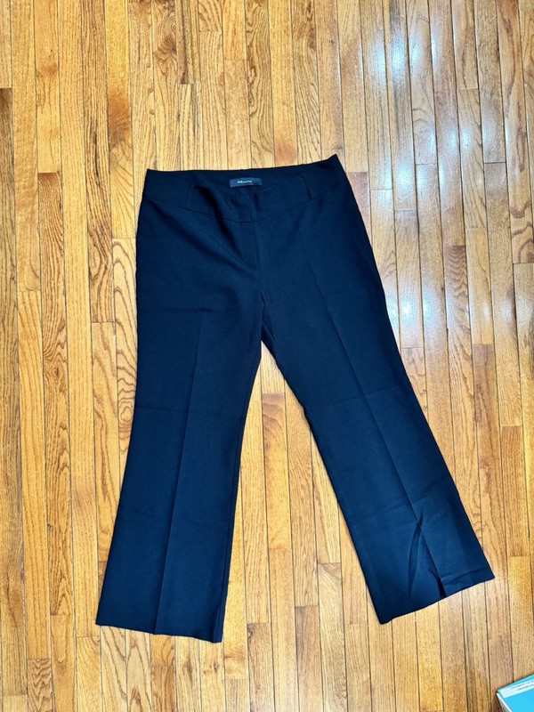Evie Collection Women’s Black Solid Dress Pants Flat Front Straight Leg Zip 18