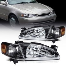 For 1998-2000 Toyota For Corolla Black Housing Leftright Headlights Assembly