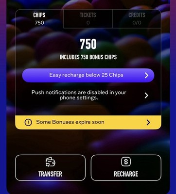 Dave and Buster's Power Card With 750 Chips  BONUS   (READ DESCRIPTION!!!)