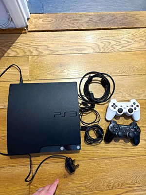 Sony PlayStation 3 Slim 320GB PAL Black Console HDMI Wi-Fi Blu-Ray 2 Controllers