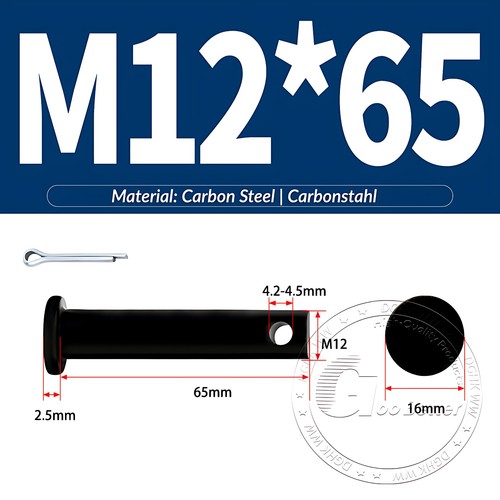 Pasador de horquilla negro pasador de bisagra pasador de retención pasador de aparejo métrico de acero al carbono M4-M30 - Imagen 99 de 201