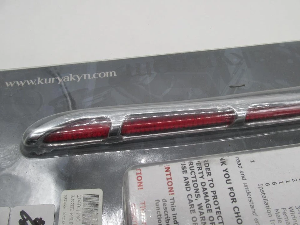 Tiras de luces de freno de funcionamiento para guardabarros trasero cromado Kuryakyn NOS HArley Davidson 7758 Foto 3 de 4