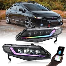 Rgb Led Projector Headlight Fit For Honda Civic Sedan 2006-2011 Front Lamp Drl