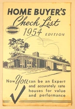 Homebuyer's Check List 1954 Booklet Chicago