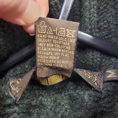 Maglione donna artigianale Inis lana merino Irlanda girocollo maglia cavo verde taglia M - Foto 12 di 15