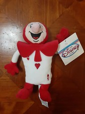 Disney Store Ace of Hearts Card Bean Bag Plush 8" from Alice in Wonderland