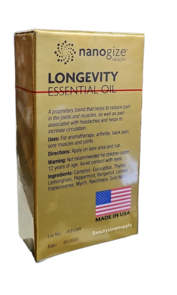 1 Botella - 21 ml - ACEITE ESENCIAL DE LONGEVIDAD Nanogize penetrante profundo - Dau Vang - Imagen 2 de 2